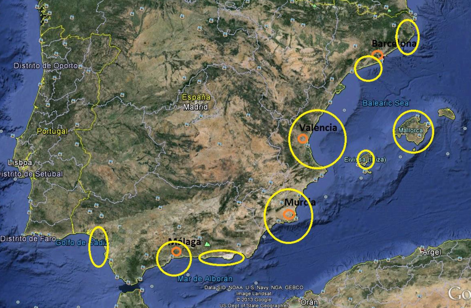 Copertura dei nostri voli in Spagna